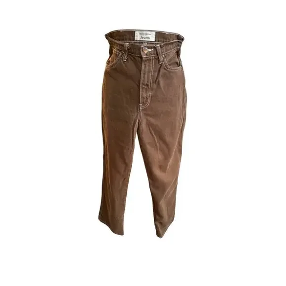 Reformation Cowboy High Rise Straight Jeans Chocolate Brown Women’s Size 24 - Picture 4 of 9